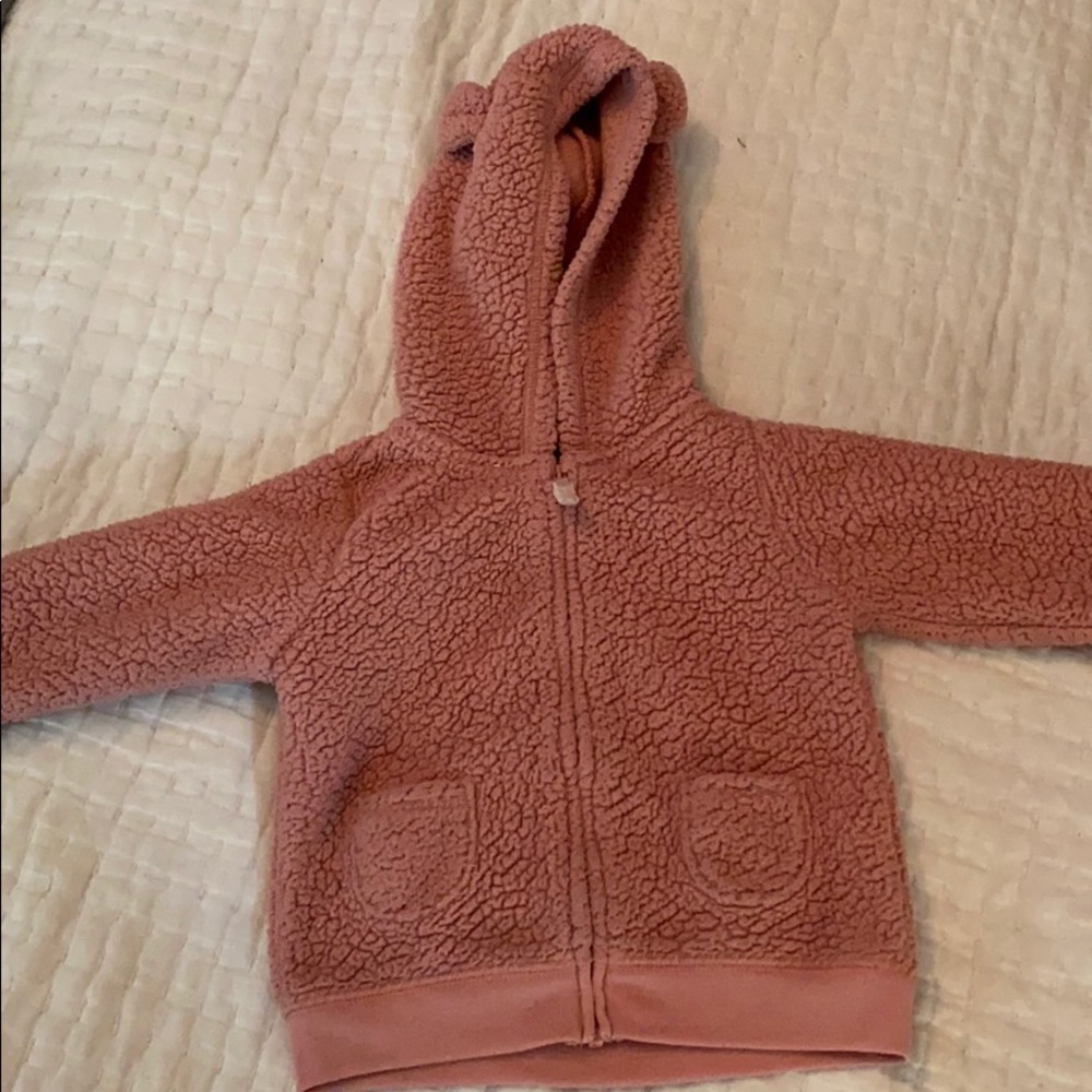 Carter’s Pink Fleece Jacket with hood - Picture 1 of 3